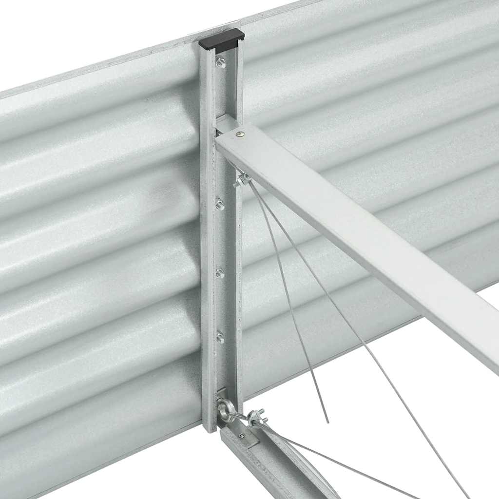Strat înălțat de grădină argintiu 400x80x44 cm oțel galvanizat GartenMobel Dekor