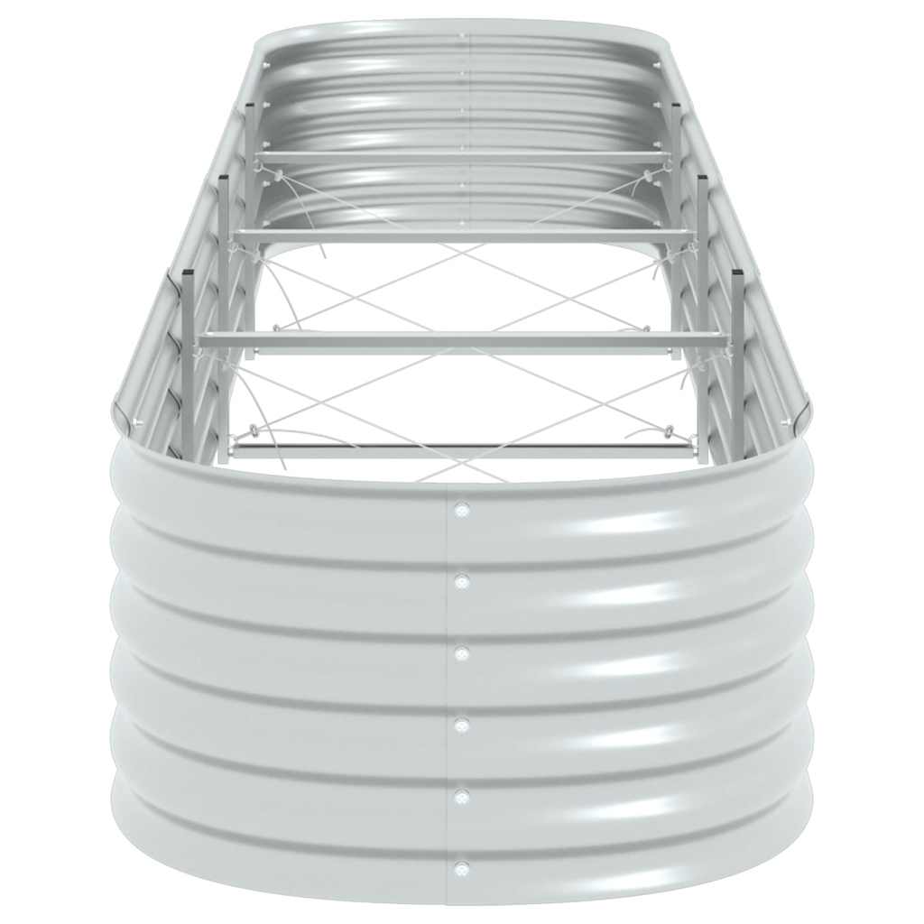 Strat înălțat de grădină argintiu 400x80x44 cm oțel galvanizat GartenMobel Dekor