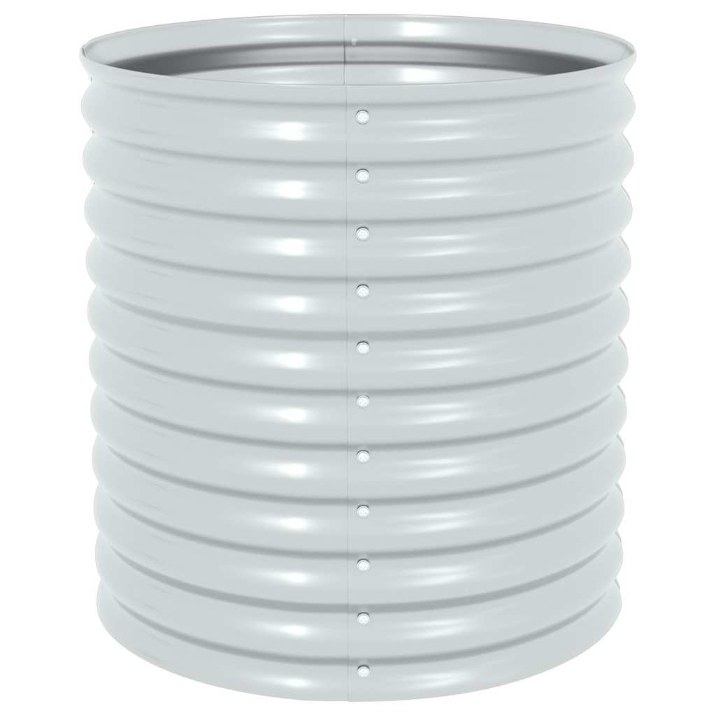 Strat înălțat de grădină argintiu 80x80x81 cm oțel galvanizat GartenMobel Dekor