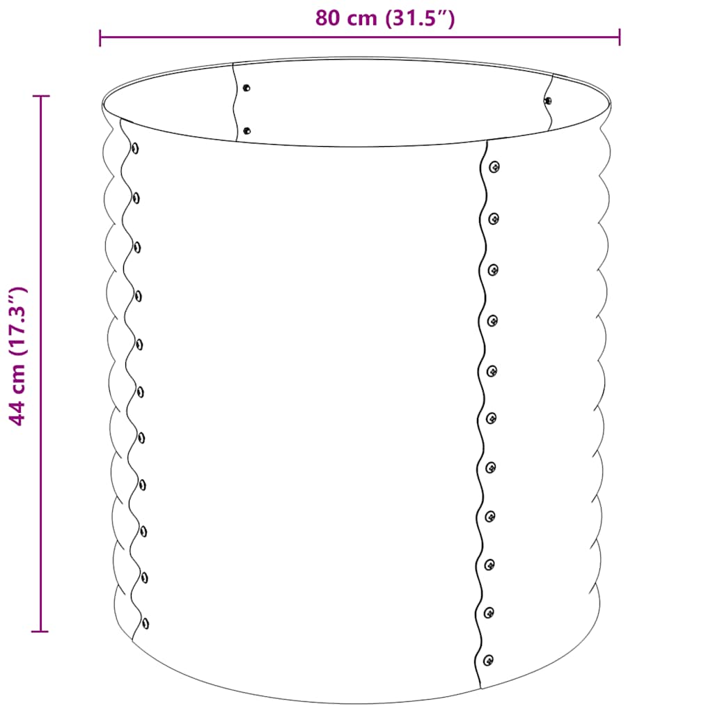 Strat înălțat de grădină argintiu 80x80x81 cm oțel galvanizat GartenMobel Dekor