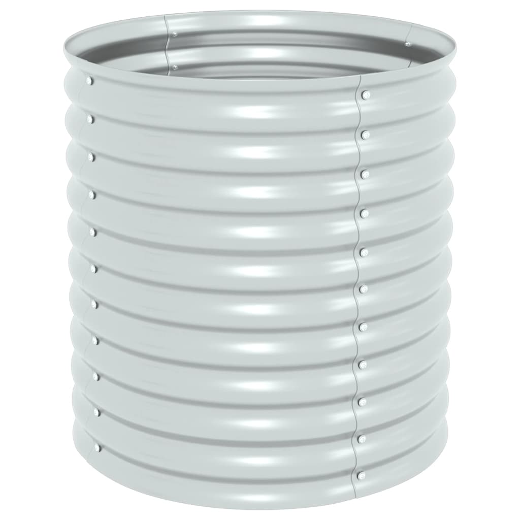 Strat înălțat de grădină argintiu 80x80x81 cm oțel galvanizat GartenMobel Dekor