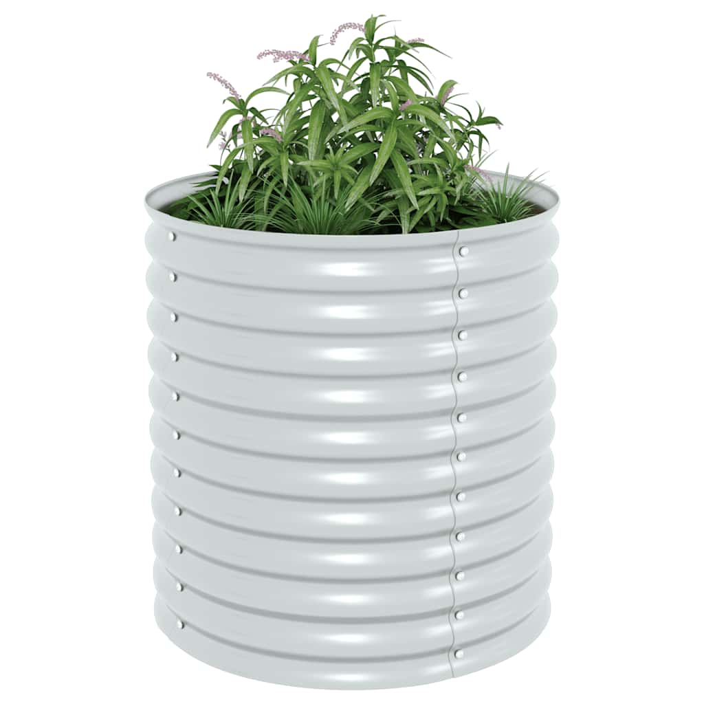 Strat înălțat de grădină argintiu 80x80x81 cm oțel galvanizat GartenMobel Dekor