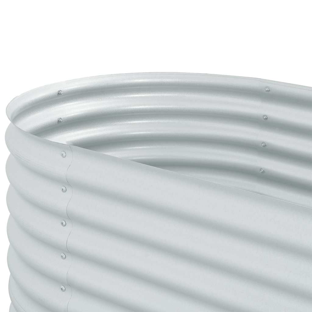 Strat înălțat grădină, argintiu 400x80x81 cm, oțel galvanizat GartenMobel Dekor