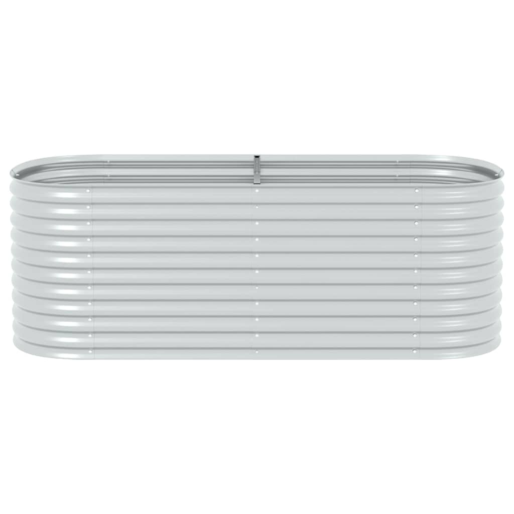 Strat înălțat grădină argintiu 240x80x81 cm oțel galvanizat   GartenMobel Dekor