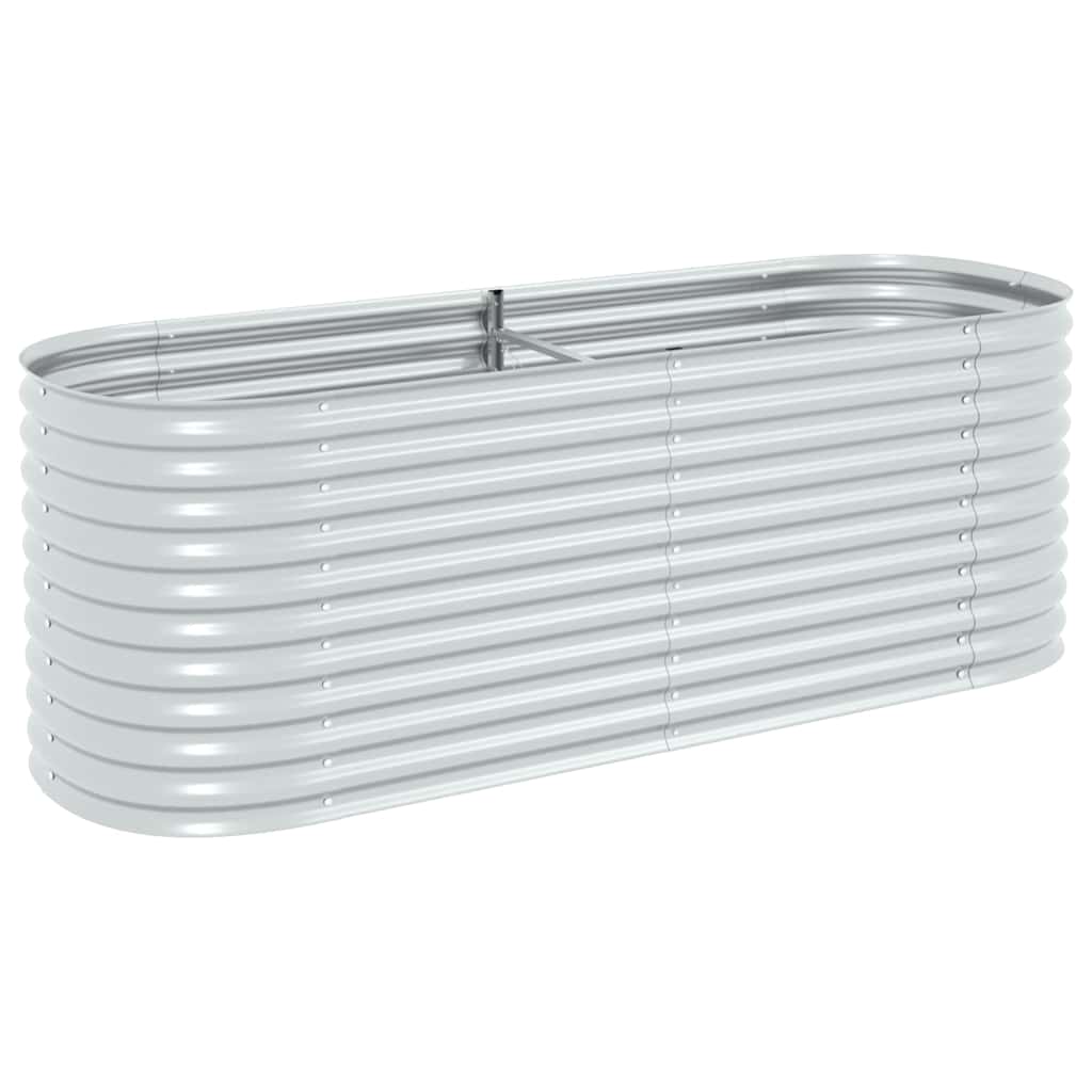 Strat înălțat grădină argintiu 240x80x81 cm oțel galvanizat   GartenMobel Dekor