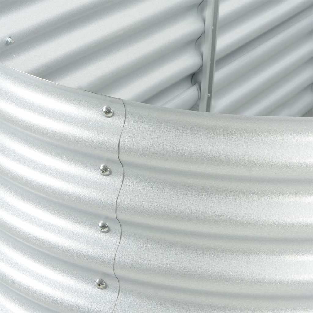 Strat înălțat grădină argintiu 240x80x81 cm oțel galvanizat   GartenMobel Dekor