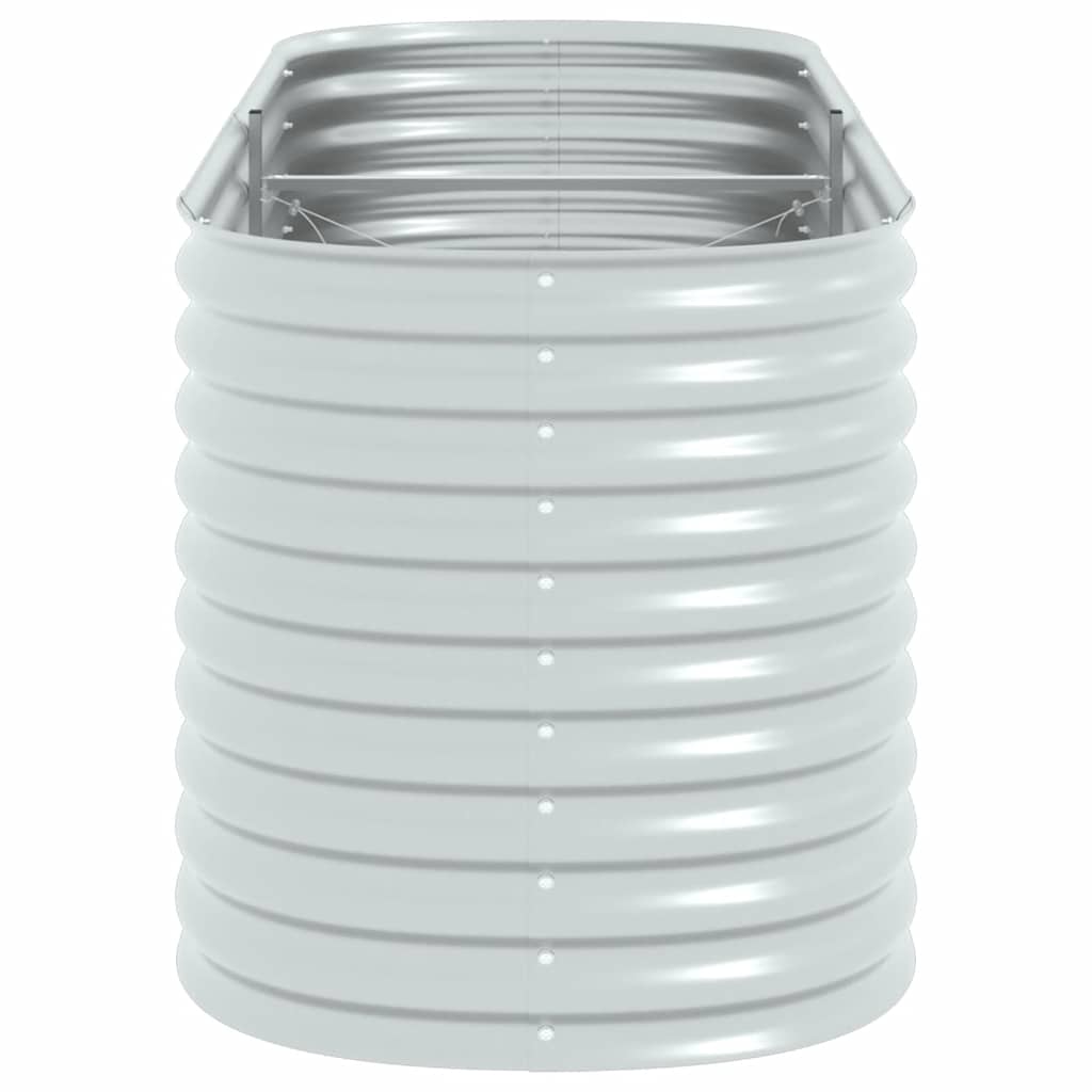 Strat înălțat grădină argintiu 240x80x81 cm oțel galvanizat   GartenMobel Dekor