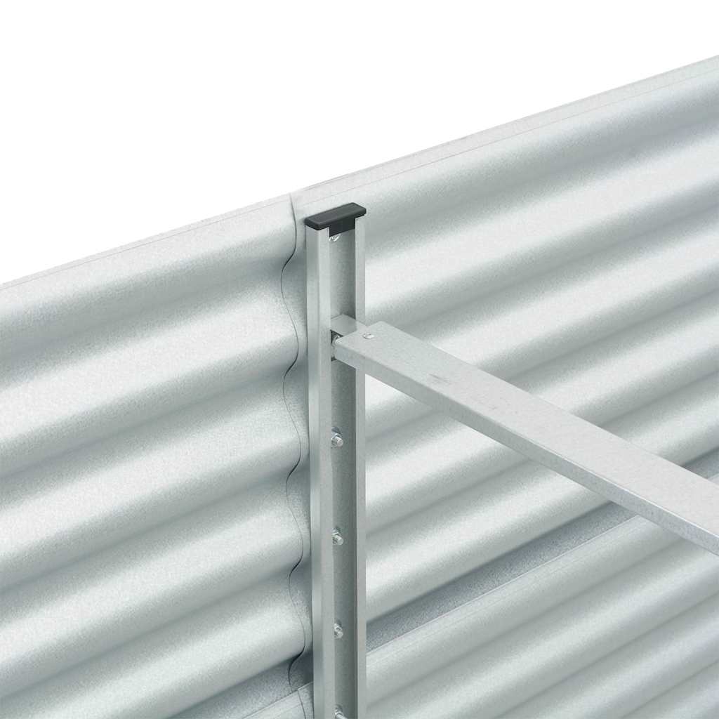 Strat înălțat grădină argintiu 240x80x81 cm oțel galvanizat   GartenMobel Dekor