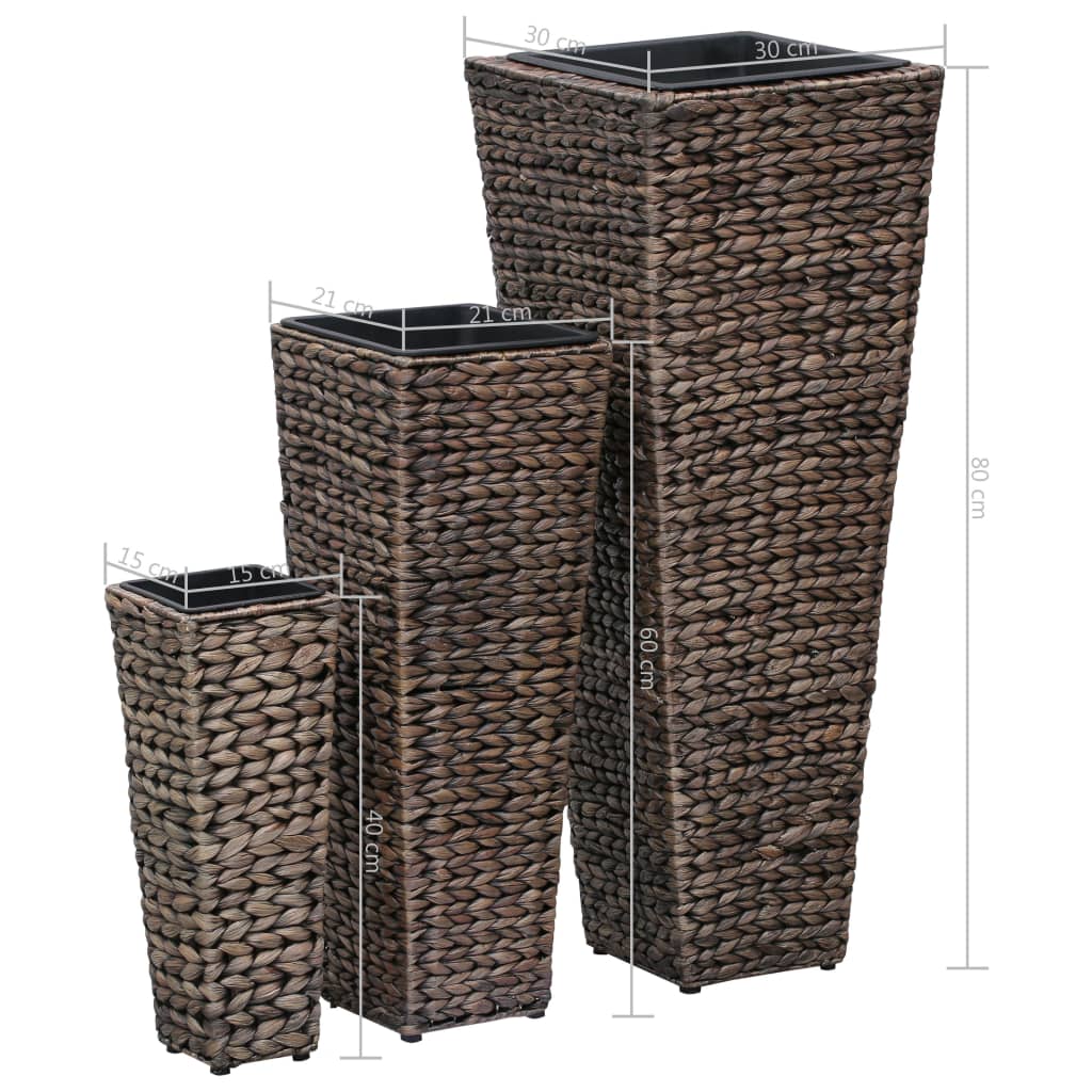 Straturi înălțate, 3 buc., maro închis, zambilă de apă GartenMobel Dekor