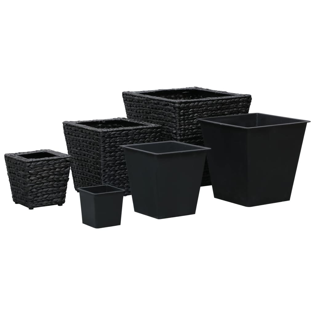 Straturi înălțate, 3 buc., negru, zambilă de apă GartenMobel Dekor