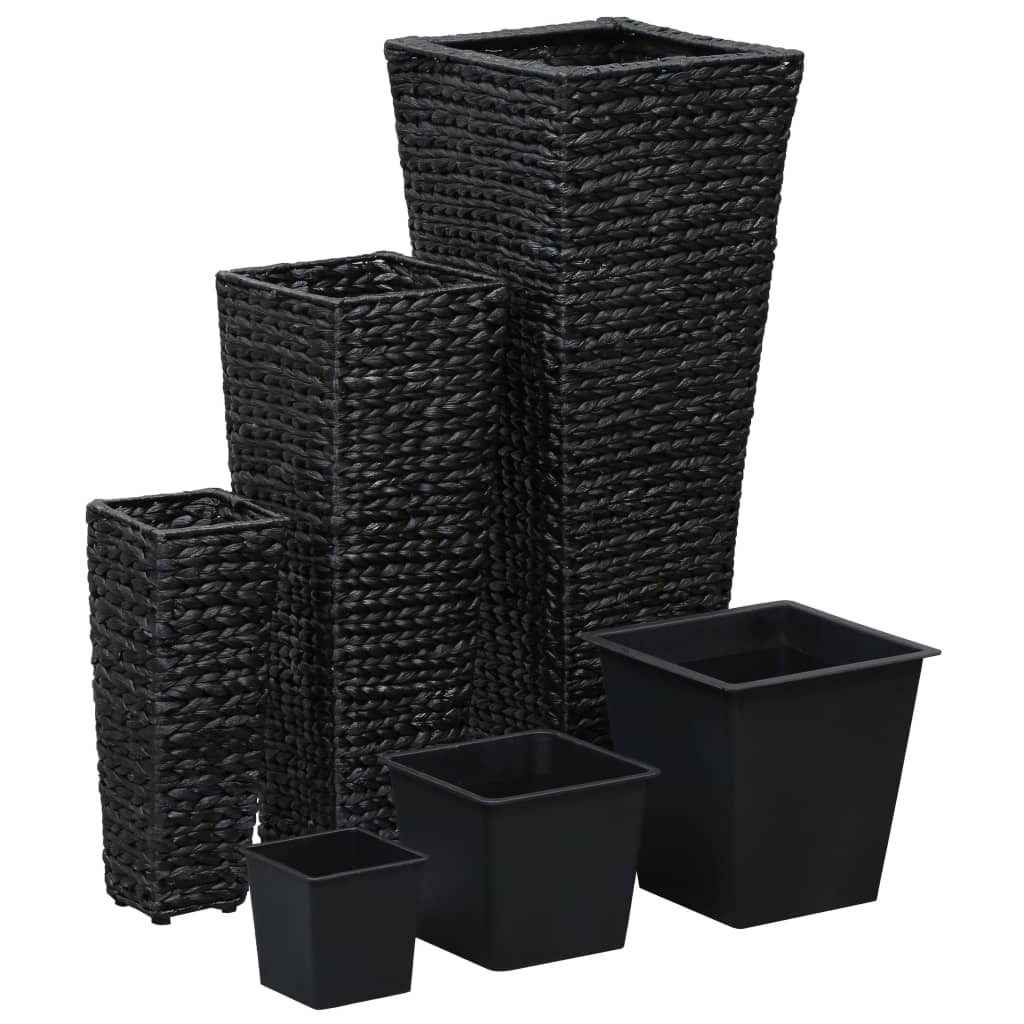Straturi înălțate, 3 buc., negru, zambilă de apă GartenMobel Dekor