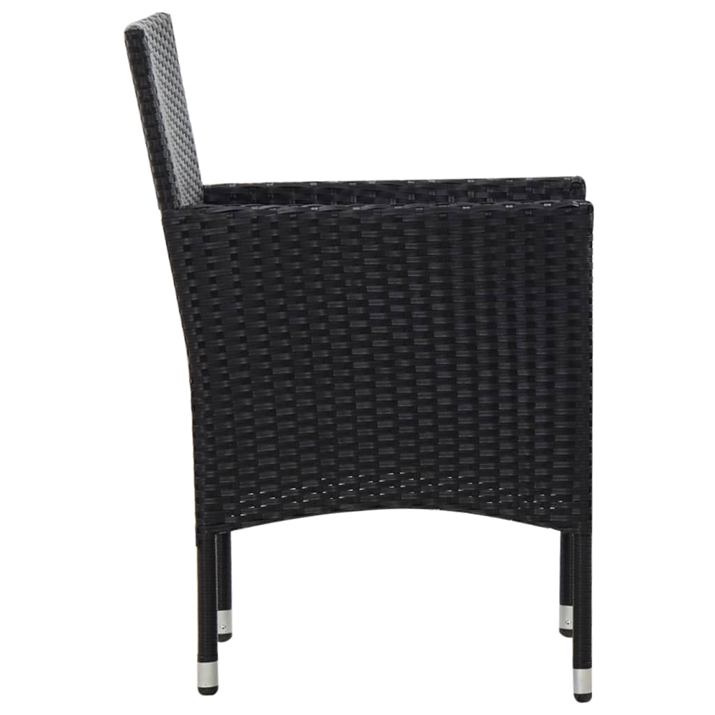 Set mobilier de grădină cu perne, 5 piese, negru, poliratan GartenMobel Dekor