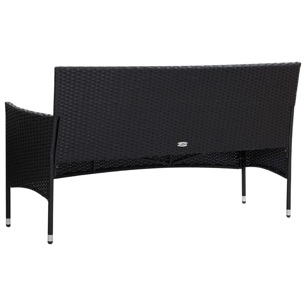 Set mobilier de grădină cu perne, 5 piese, negru, poliratan GartenMobel Dekor