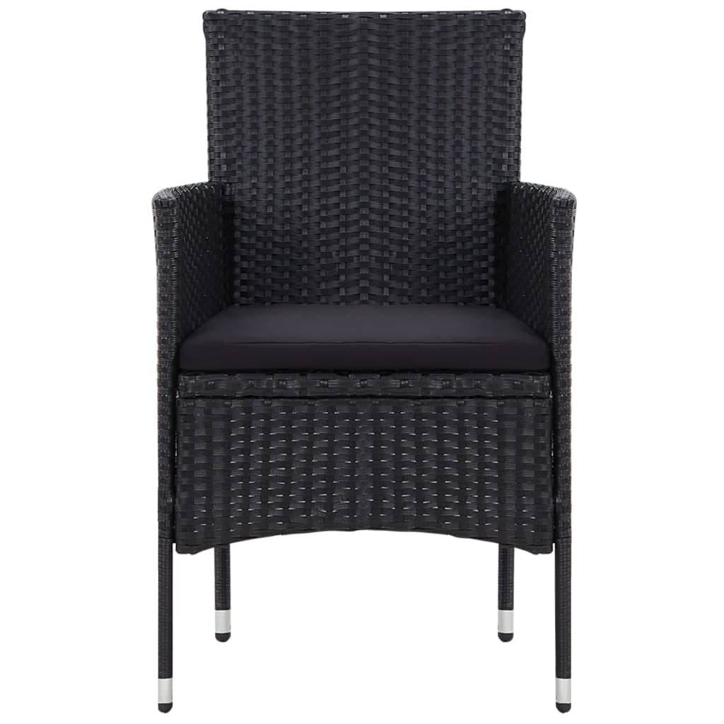 Set mobilier de grădină cu perne, 5 piese, negru, poliratan GartenMobel Dekor