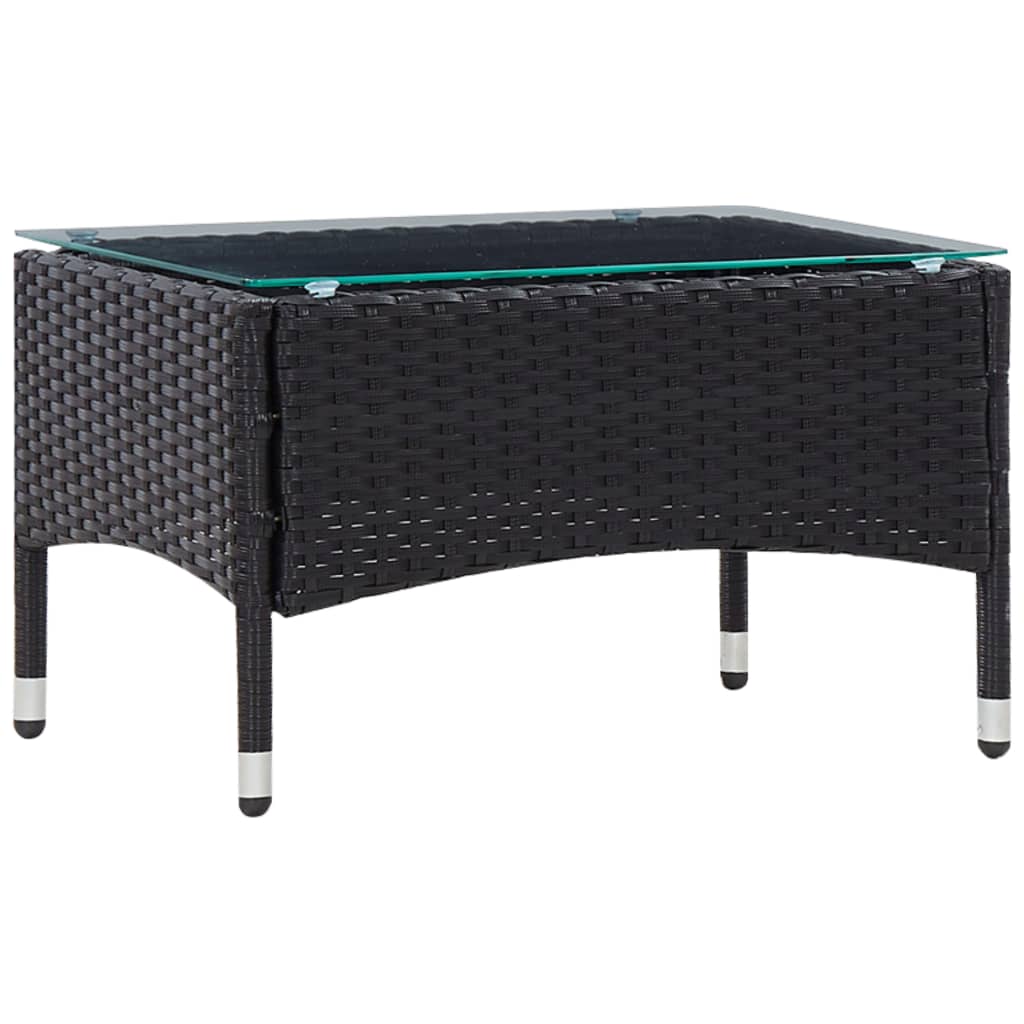 Set mobilier de grădină cu perne, 5 piese, negru, poliratan GartenMobel Dekor