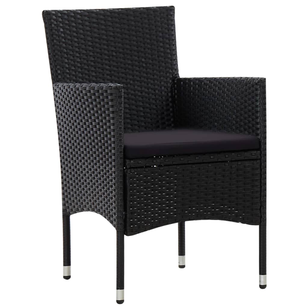 Set mobilier de grădină cu perne, 5 piese, negru, poliratan GartenMobel Dekor