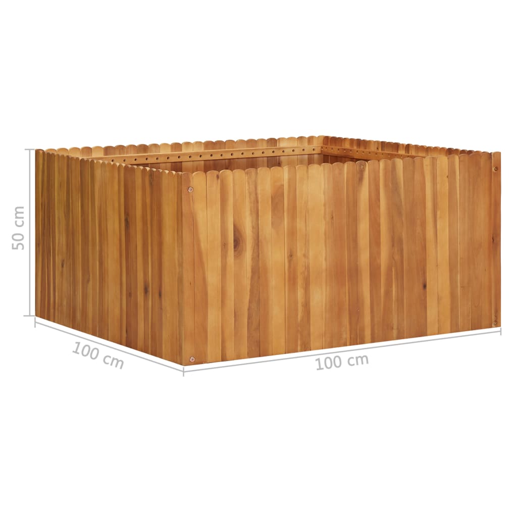 Strat înălțat de grădină, 100x100x50 cm, lemn masiv de acacia GartenMobel Dekor