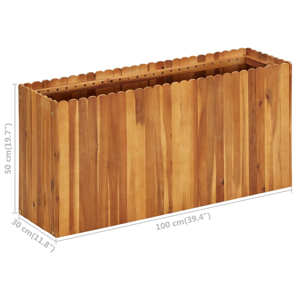 Strat înălțat de grădină, 100x30x50 cm, lemn masiv de acacia GartenMobel Dekor