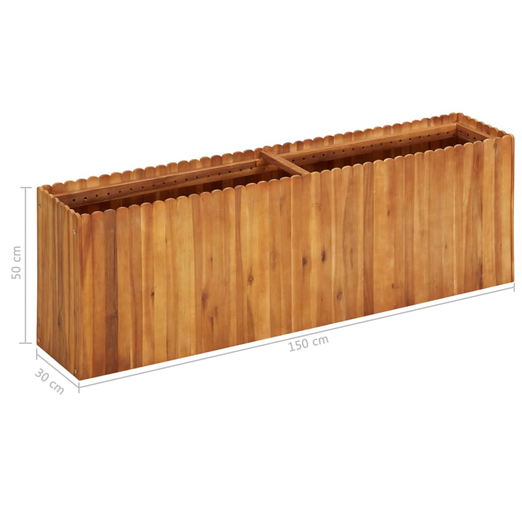 Strat înălțat de grădină, 150x30x50 cm, lemn masiv de acacia GartenMobel Dekor