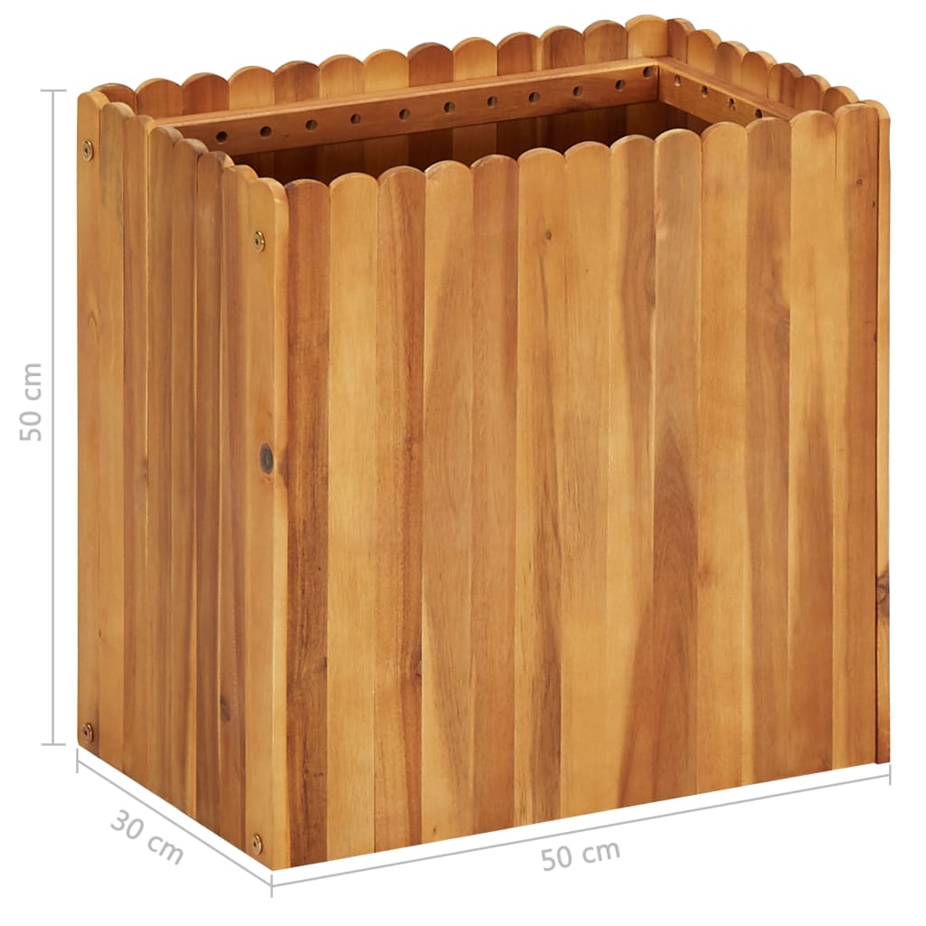 Strat înălțat de grădină, 50 x 30 x 50 cm, lemn masiv de acacia GartenMobel Dekor