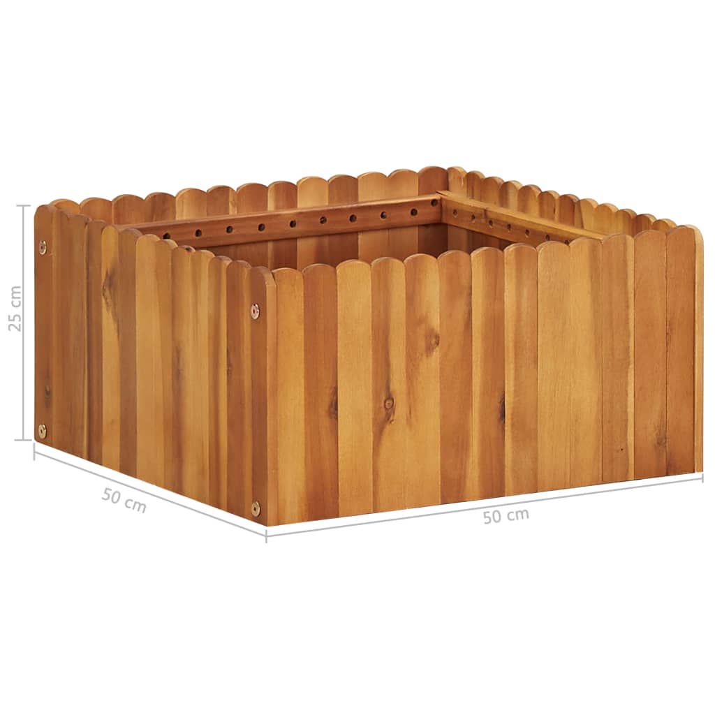 Strat înălțat de grădină, 50 x 50 x 25 cm, lemn masiv de acacia GartenMobel Dekor