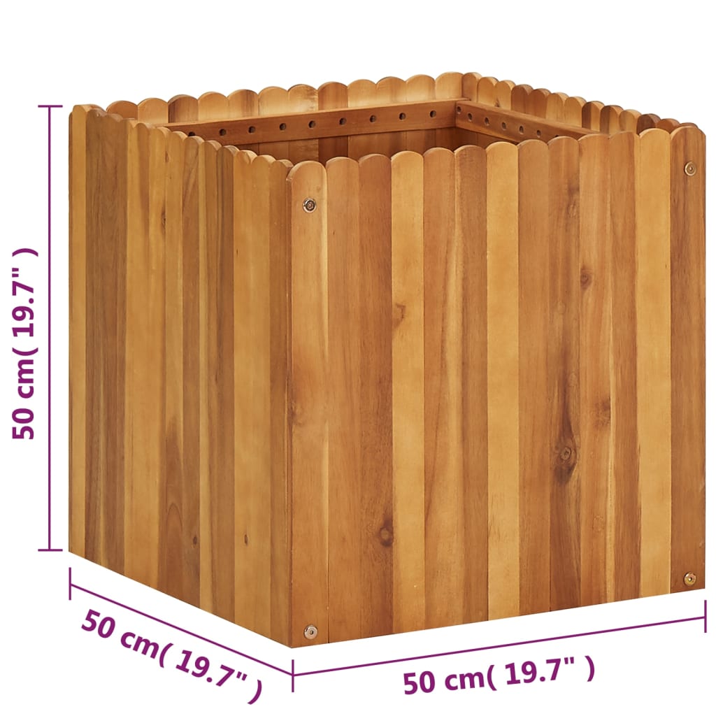 Strat înălțat de grădină, 50 x 50 x 50 cm, lemn masiv de acacia GartenMobel Dekor