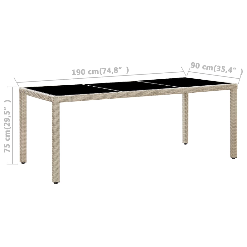 Set mobilier de exterior cu perne, 9 piese, bej, poliratan GartenMobel Dekor