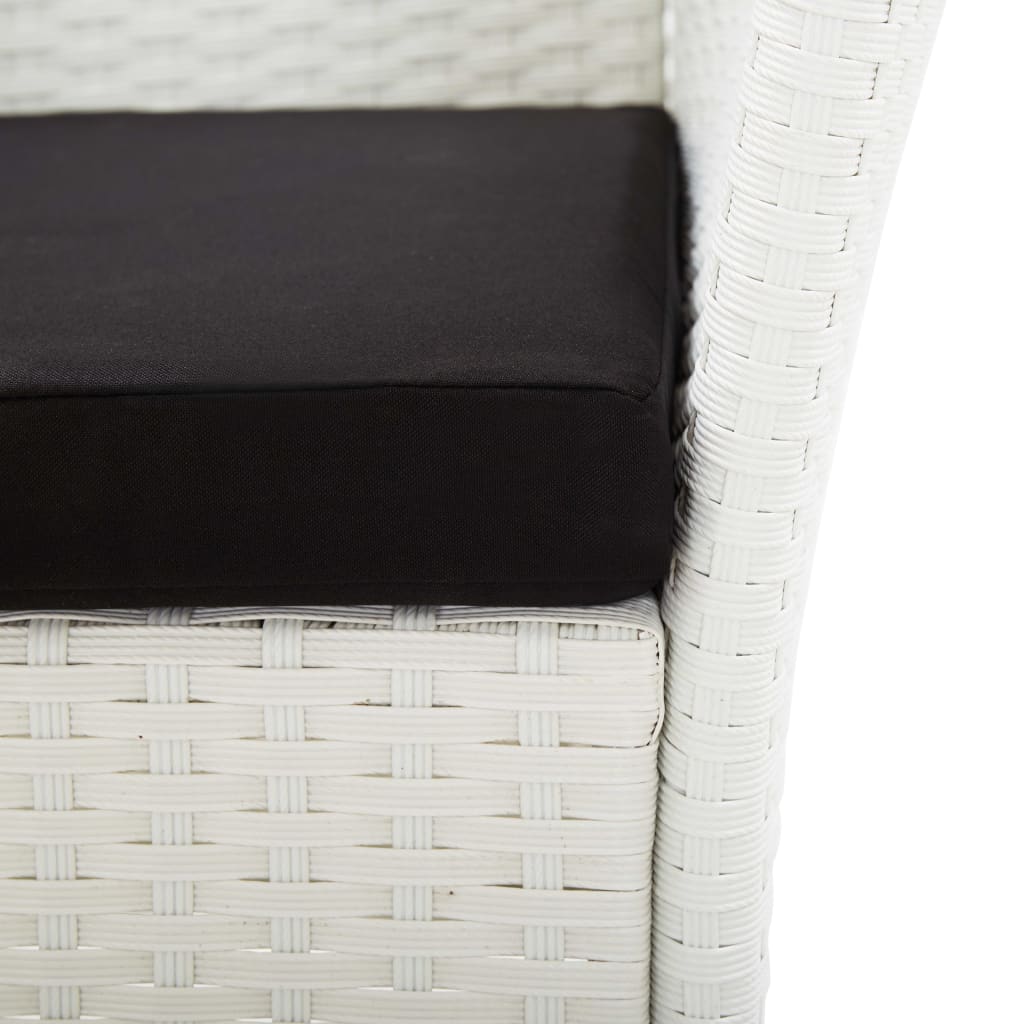 Set mobilier de grădină, 5 piese, alb, poliratan GartenMobel Dekor