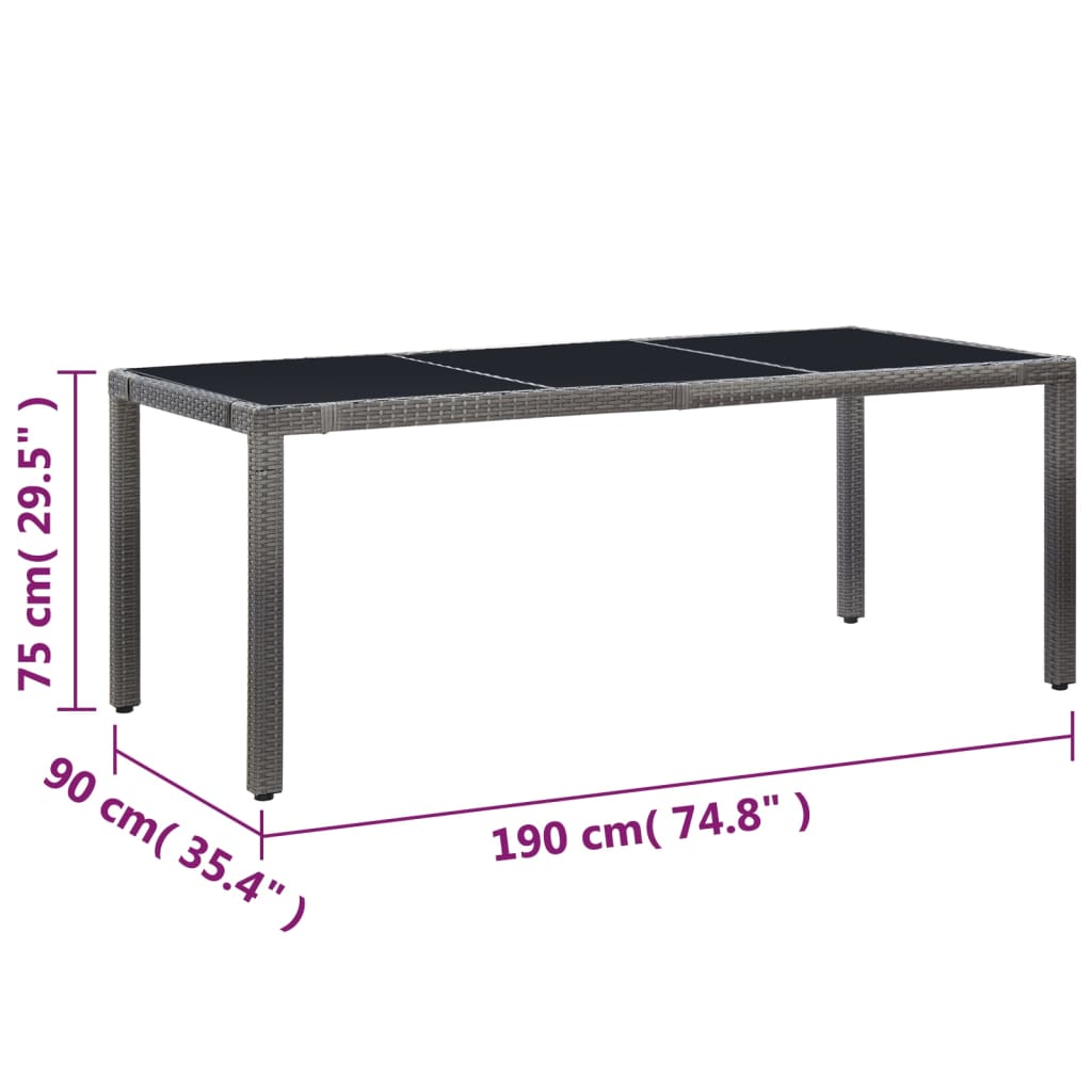 Set mobilier de grădină, 9 piese, gri, poliratan GartenMobel Dekor