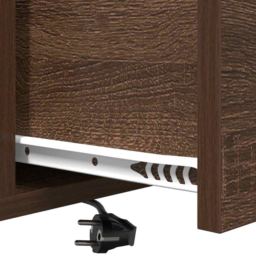 Cabinet de noptiere cu stație de încărcare 2 pcs Stejar brun GartenMobel Dekor