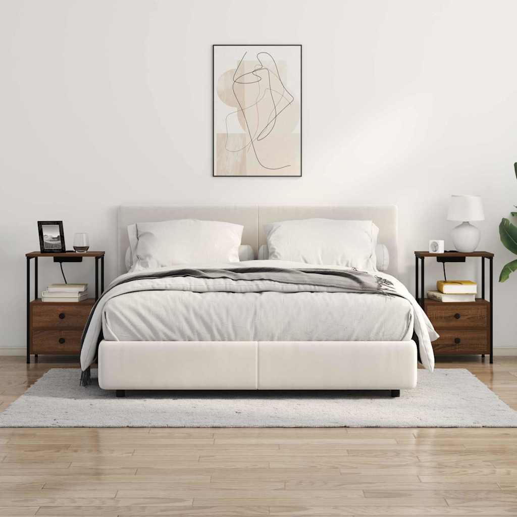 Cabinet de noptiere cu stație de încărcare Stejar brun GartenMobel Dekor