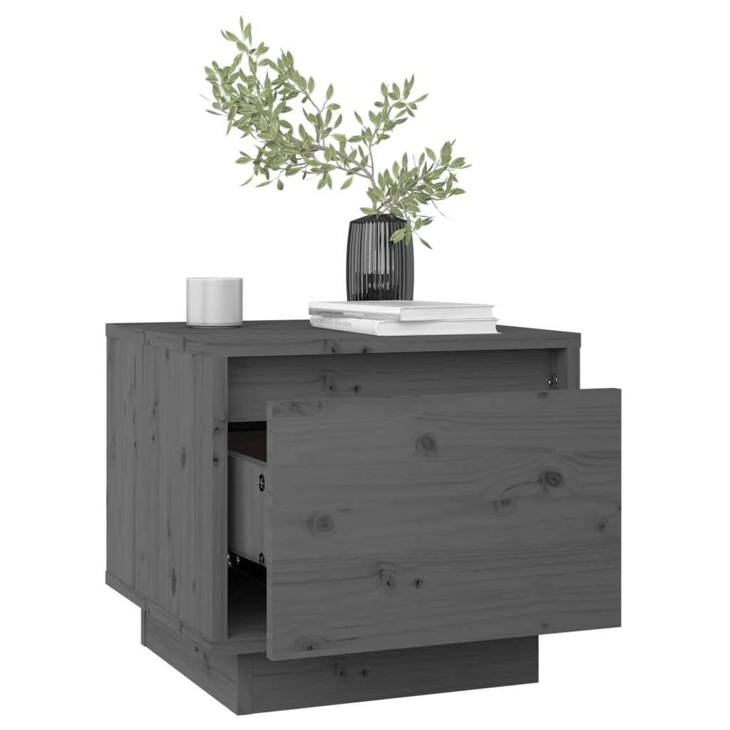 Noptiere, 2 buc.,gri, 35x34x32 cm, lemn masiv de pin GartenMobel Dekor
