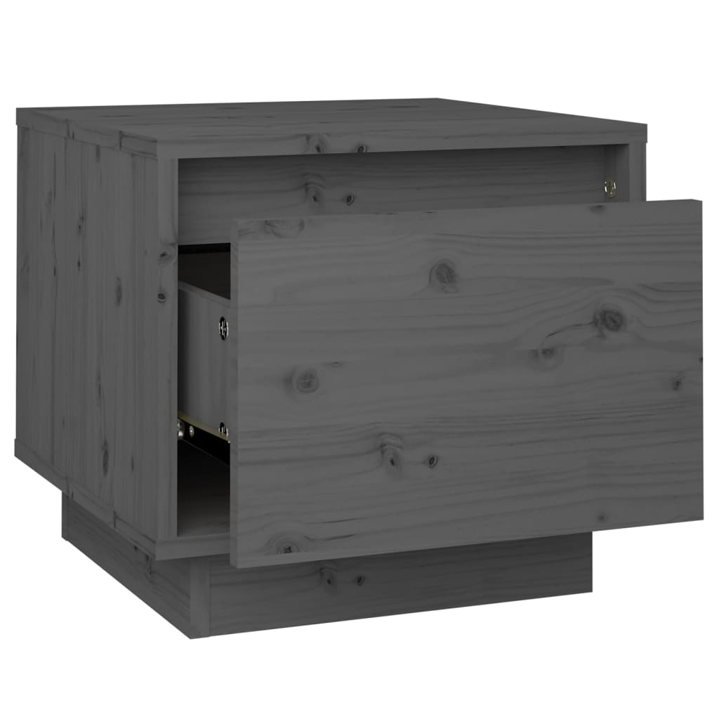 Noptiere, 2 buc.,gri, 35x34x32 cm, lemn masiv de pin GartenMobel Dekor