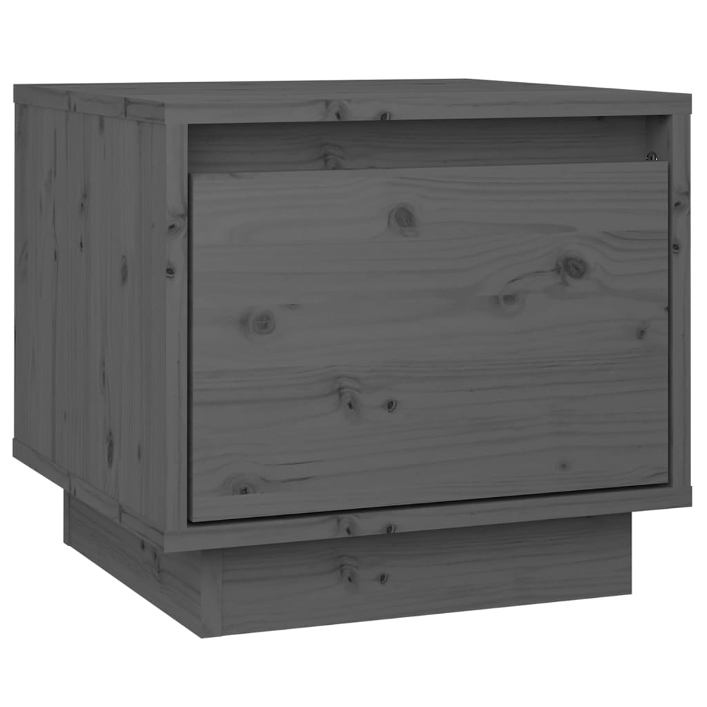 Noptiere, 2 buc.,gri, 35x34x32 cm, lemn masiv de pin GartenMobel Dekor