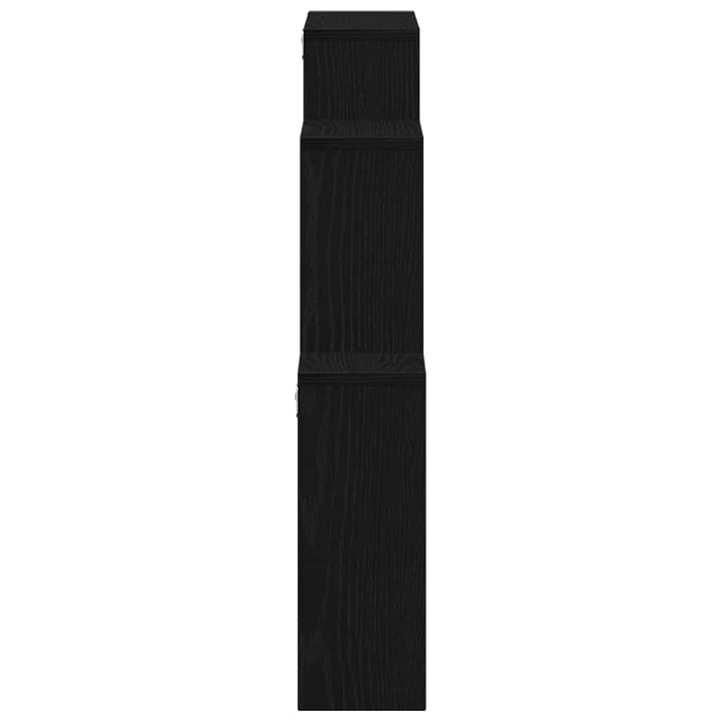 Raft cub pentru perete cu raft Stejar negru 80 x 15 x 78.5 cm GartenMobel Dekor
