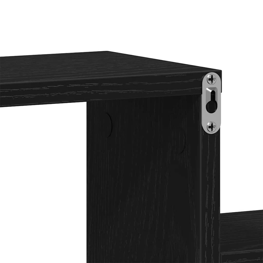 Raft cub pentru perete cu raft Stejar negru 80 x 15 x 78.5 cm GartenMobel Dekor