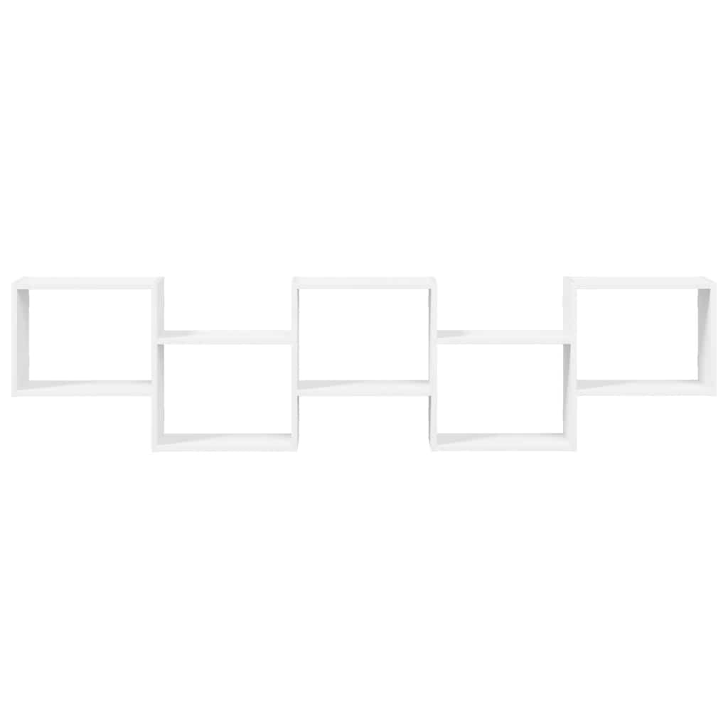 Raft cubic de perete cu 5 compartimente alb lemn prelucrat GartenMobel Dekor