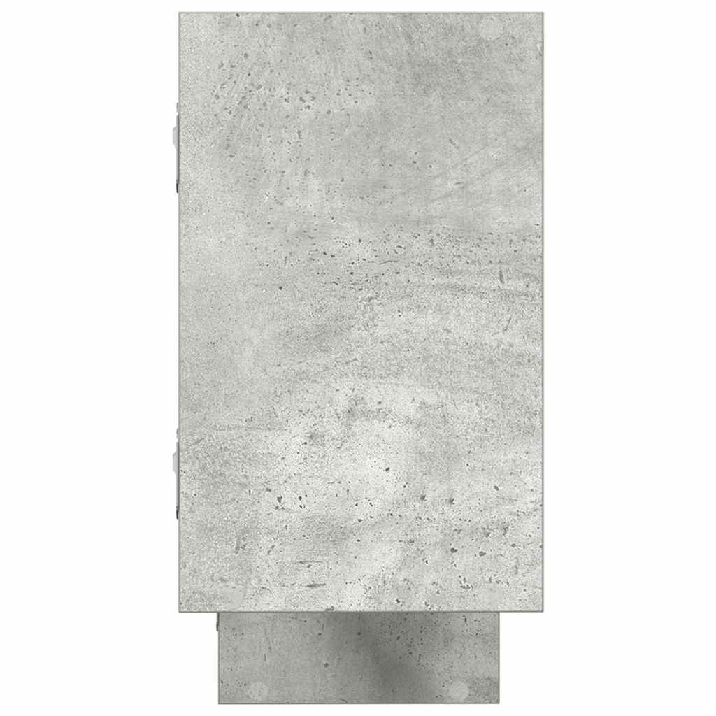 Raft cubic perete cu 5 compartimente gri beton lemn prelucrat GartenMobel Dekor