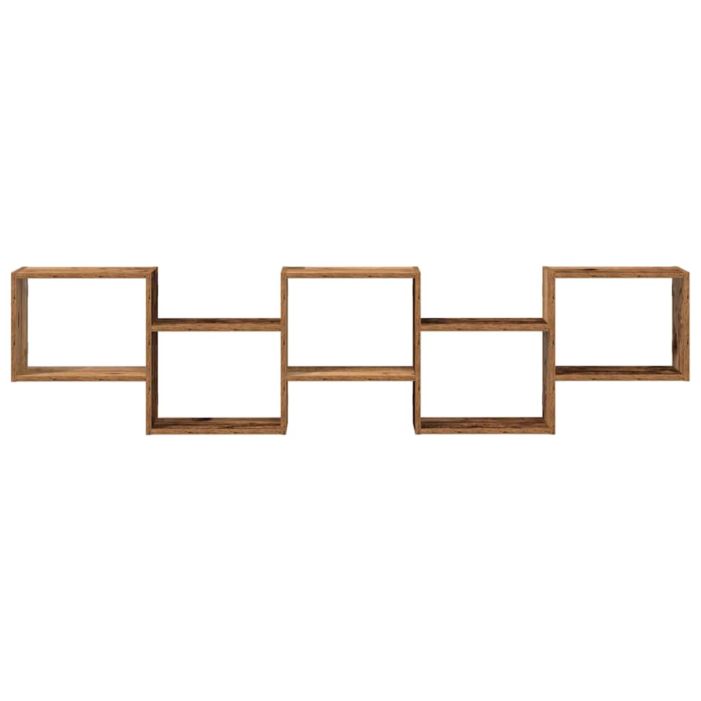 Raft cubic perete cu 5 compartimente lemn vechi lemn prelucrat GartenMobel Dekor