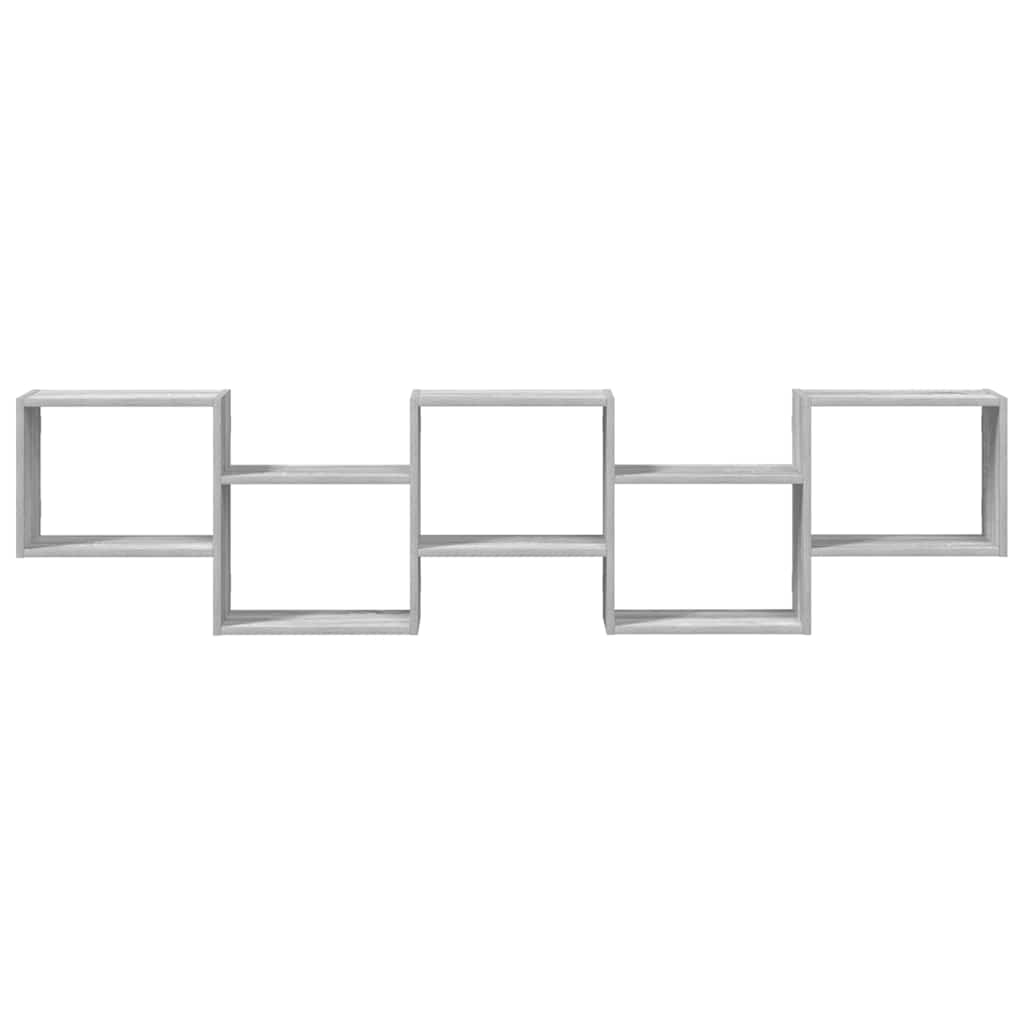 Raft cubic perete cu 5 compartimente sonoma gri lemn prelucrat GartenMobel Dekor