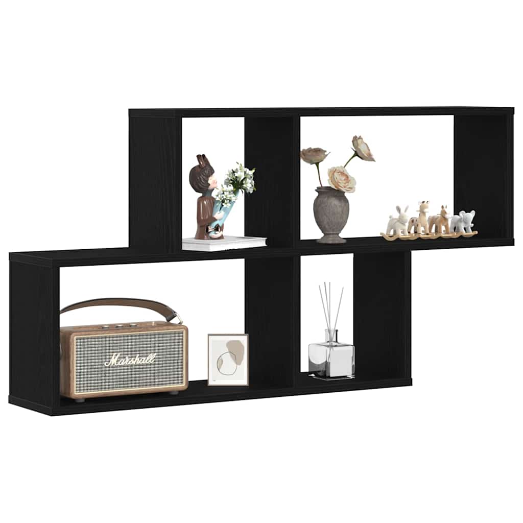 Raft de perete Stejar negru 76 x 15 x 53 cm Lemn compozit GartenMobel Dekor