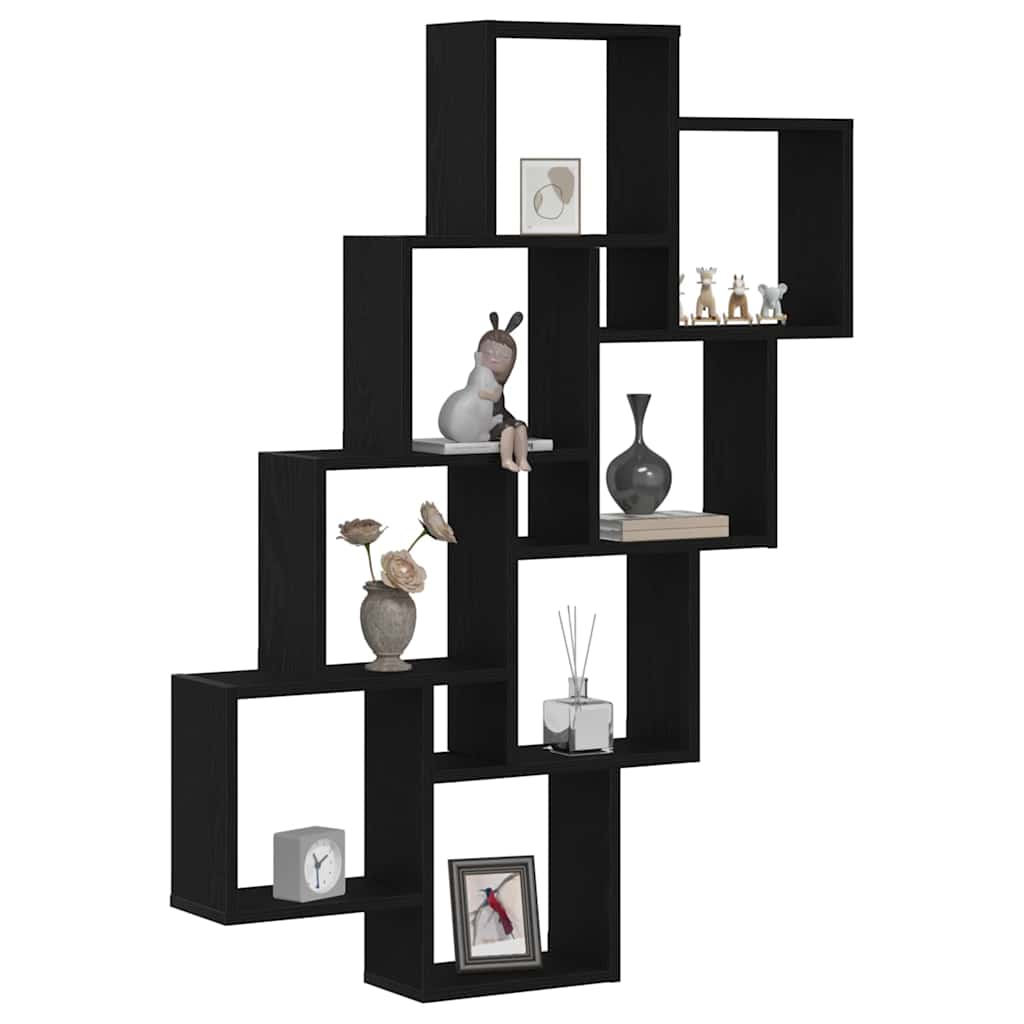 Raft de perete Stejar negru 90 x 15 x 119.5 cm Lemn compozit GartenMobel Dekor