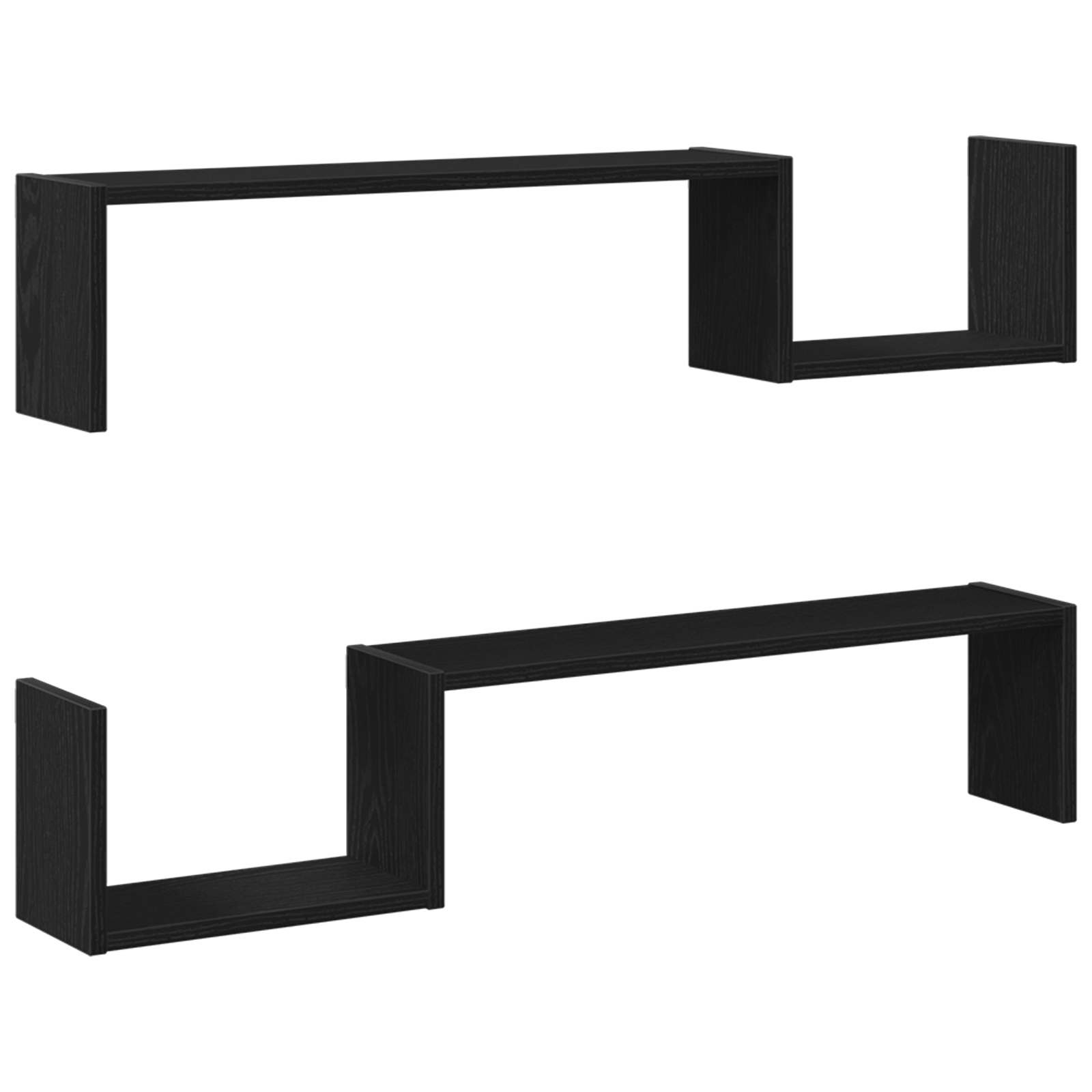 Raft de perete cu raft 2 pcs Stejar negru 100 x 15 x 20 cm GartenMobel Dekor