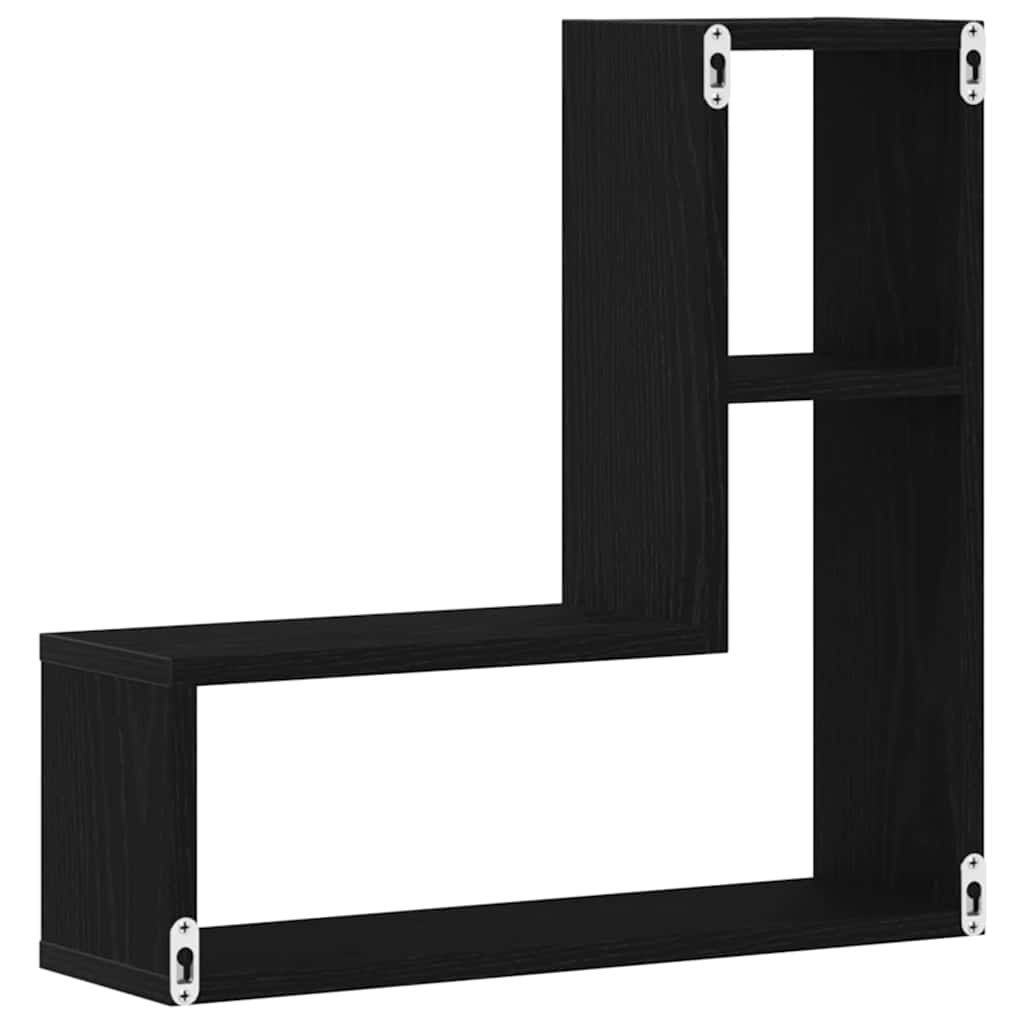 Șemele de perete cu raft 2 pcs Stejar negru 50 x 15 x 85 cm GartenMobel Dekor