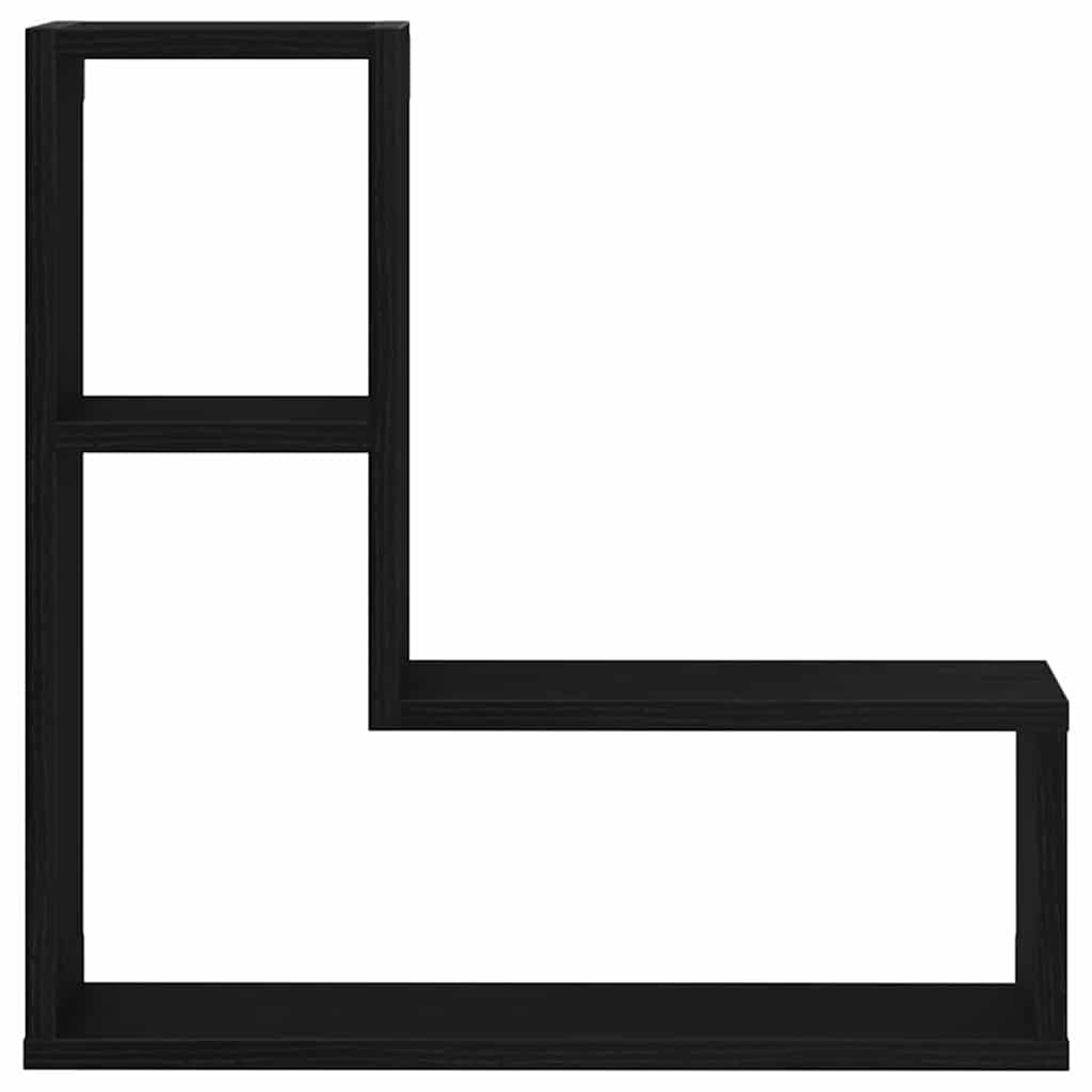 Șemele de perete cu raft 2 pcs Stejar negru 50 x 15 x 85 cm GartenMobel Dekor
