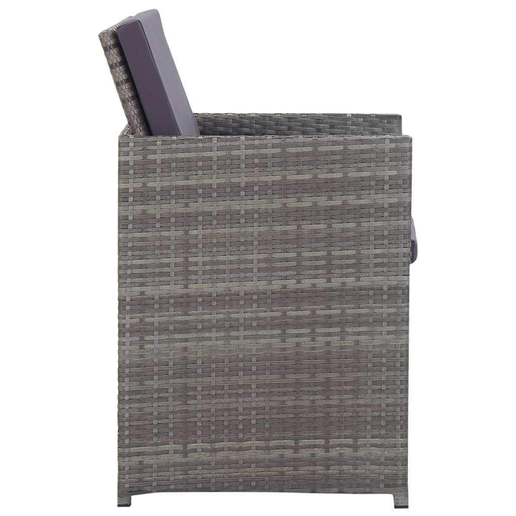 Set mobilier de exterior 13 piese antracit poliratan și acacia GartenMobel Dekor