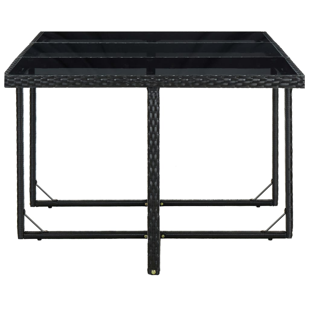 Set mobilier de exterior cu perne, 11 piese, negru, poliratan GartenMobel Dekor