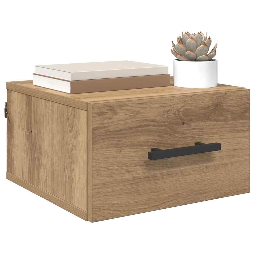 Dulap de noapte stejar artizanal 35 x 35 x 20 cm Lemn compozit GartenMobel Dekor