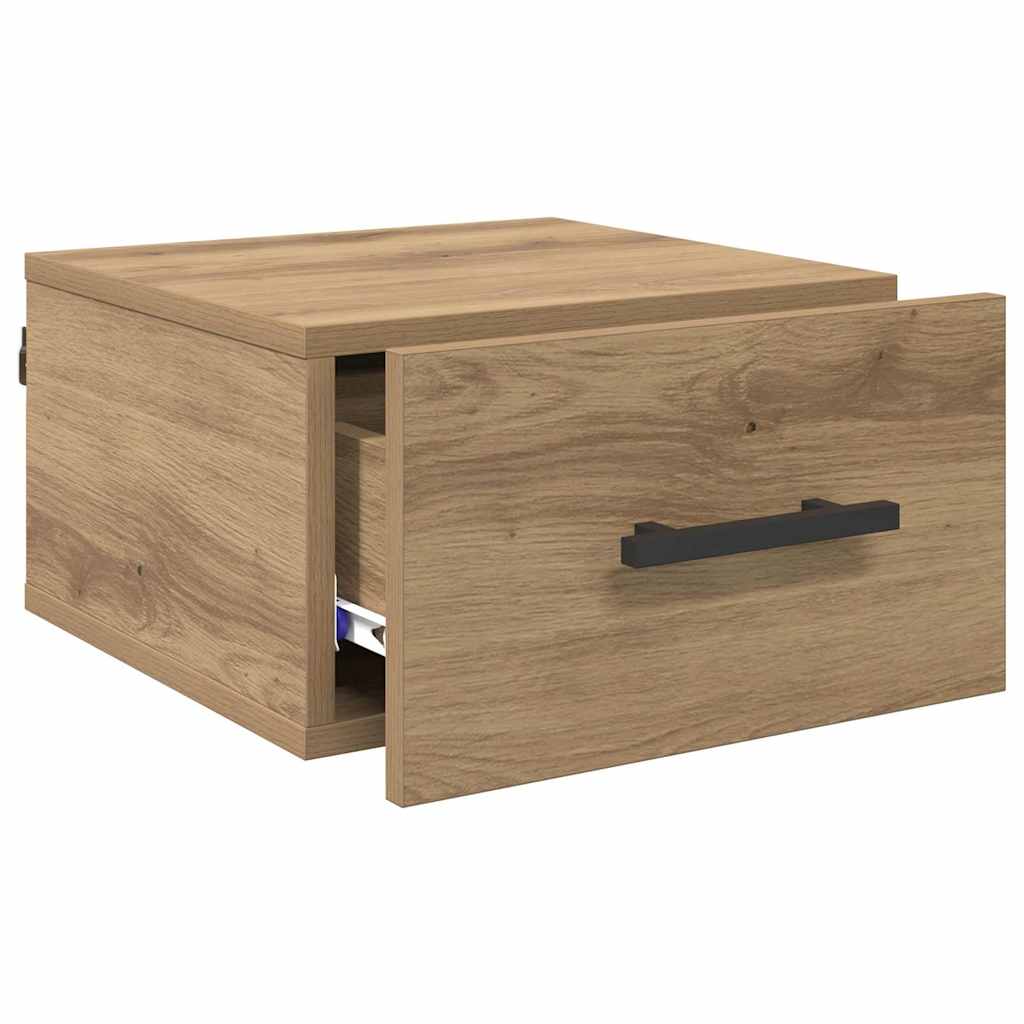 Dulap de noapte stejar artizanal 35 x 35 x 20 cm Lemn compozit GartenMobel Dekor