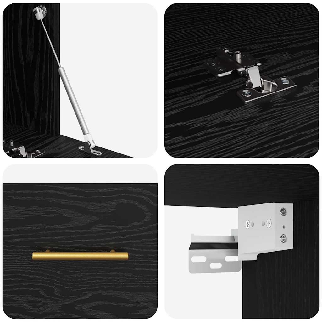Dulap de perete Stejar negru 100 x 36.5 x 35 cm Lemn compozit GartenMobel Dekor